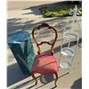 Image 1 : Green Marble Pedestal, Chair, Metal Plant Stand