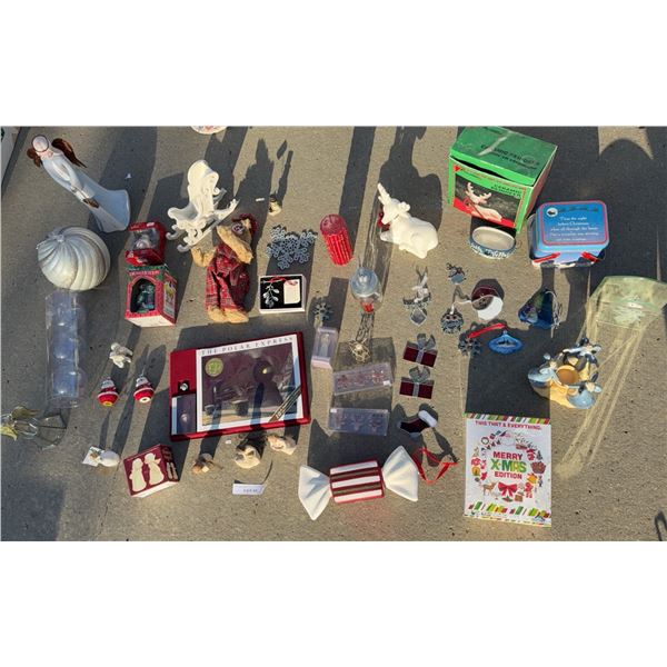 Christmas Decor Lot: Angels, Ornaments, Books