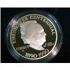 Image 1 : 55. 1890-1990 Eisenhower Commemorative Silver Dollar. Proof.
