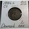 Image 1 : 214. Denmark 1886 H CS 2-Ore. VF.