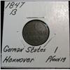 Image 1 : 219. Hanover Germany 1847B Pfennig. 