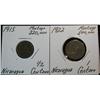Image 1 : 230. Nicaragua 1915 & 1922 1/2-Centavos.