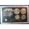 Image 2 : 453. Americas 200th Birthday Coin Set. (2) 1976 Quarters & (2) 1976 Half Dollars in Custom Holder.