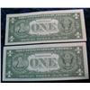 Image 2 : 795. (2) Series 1957A 1-Dollar Silver Certificates. Star Notes Unc.