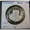 Image 1 : 1013. 1978 Winterset, Ia. Proof .999 Fine Silver Medal. Weighs .950 ozs. Rare serial no. 186.