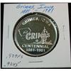 Image 1 : 1037. 1881-1981 Grimes, Ia. Proof .999 FS Centennial Medal. Weighs .9245 oz.