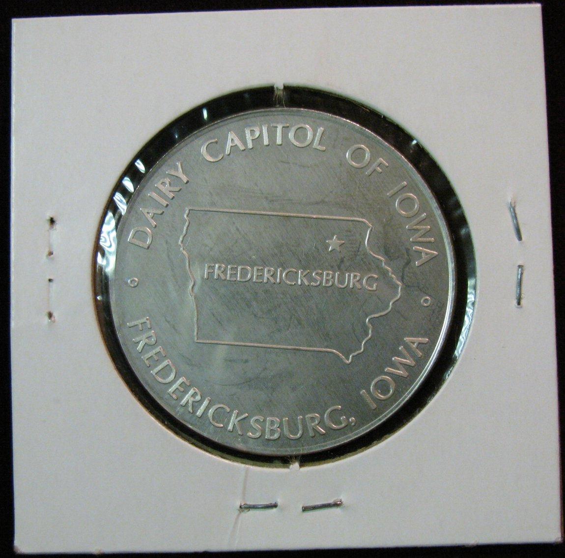 1038. 19241974 Fredericksburg, Ia. "Dairy Capitol of Iowa" Proof .999