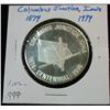 Image 1 : 1103. 1874-1974 Columbus Junction, Ia. Proof Centennial Medal. .999 Fine Silver One Ounce.
