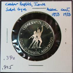 1106. 1873-1973 Cedar Rapids, Ia. "Sokol Gymnastic Association" Proof Centennial Medal. .999 Fine Si
