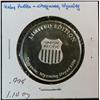 Image 1 : 1124. Union Pacific Cheyenne, Wy. .999 Fine Silver Proof Medal. Weighs 1.10 oz.