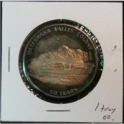 1129. 1935-1985 Matanuska Colony 50th Anniversary One Ounce .999 Fine Silver Proof Medal from Palmer