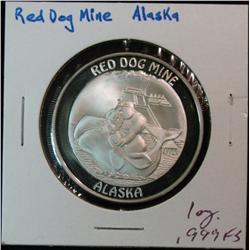 1130. Red Dog Mine, Alaska Proof One Troy Ounce Silver Medal.