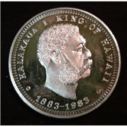 1149. 1883-1983 King of Hawaii One Ounce Silver Medal. 