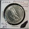 Image 1 : 1150. 1867-1967 Alaska Purchase Centennial BU Sterling Silver Medal. Serial no. 1455. Weighs .699 oz