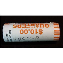 1508. 2007 D Original U.S. Mint Roll Washington Statehood Quarters.