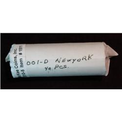 1511. 2001 D Original U.S. Mint Roll New York Statehood Quarters.