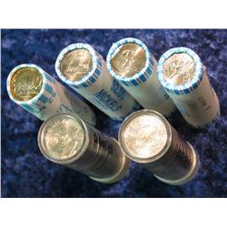 1514. 2004P & D Keelboat; 2005P & D Ocean View; & 2005P & D Bison Original BU Bankwrapped Nickel Rol