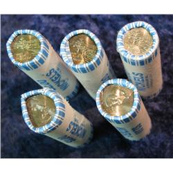 1518. (5) 2005 D Original BU Bankwrapped Ocean View Nickel Rolls. 