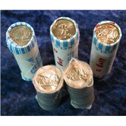 1519. (5) 2005 D Original BU Bankwrapped Bison Nickel Rolls. 