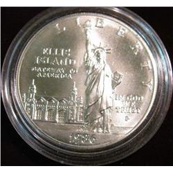 1536. 1986 P Statue of Liberty Gem BU Silver Dollar. Encased.