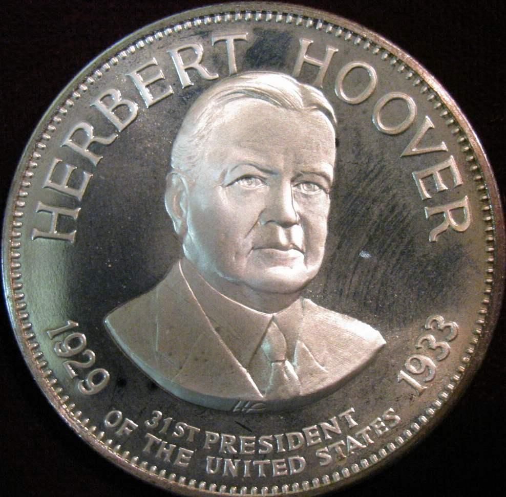 1594. 19291933 Herbert Hoover Sterling Silver Medal. 1.1770 oz.