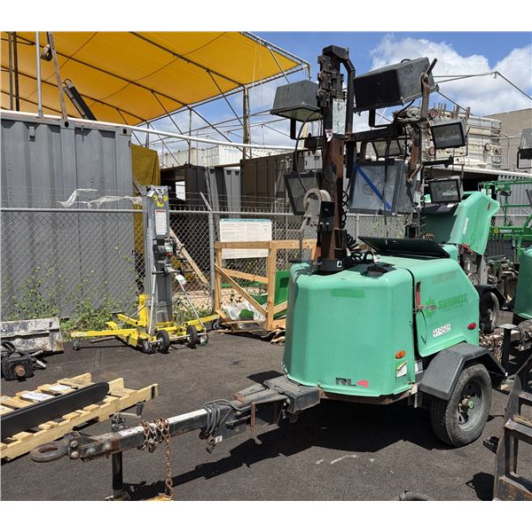 (919505) 2016 Genie RL4 Narrow Vertical Mast Light Tower, 4000W (Starts & Runs, Needs Battery)