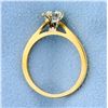 Image 3 : Bypass Diamond Solitaire Engagement Ring in 14k Yellow Gold