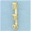 Image 2 : Three Stone Pear Diamond Pendant in 14k Yellow Gold