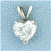 Image 1 : Diamond Heart Pendant in 14k White Gold
