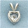 Image 2 : Diamond Heart Pendant in 14k White Gold