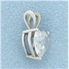 Image 3 : Diamond Heart Pendant in 14k White Gold