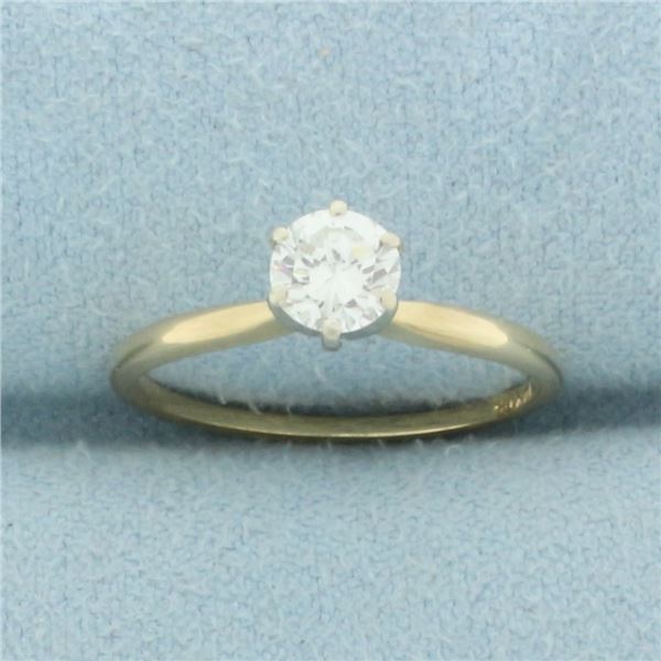 Solitaire Diamond Engagement Ring in 14k Yellow Gold