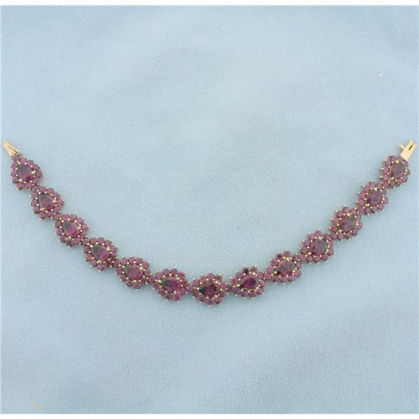18ct Purple Tourmaline Bracelet in 10k Yellow Gold