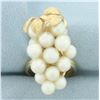 Image 1 : Cultured Akoya Pearl Grape Cluster Ring in 14k Yellow Gold