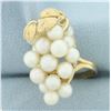 Image 2 : Cultured Akoya Pearl Grape Cluster Ring in 14k Yellow Gold