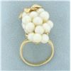 Image 3 : Cultured Akoya Pearl Grape Cluster Ring in 14k Yellow Gold