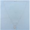 Image 2 : Infinity Design Dancing Diamond Necklace in 14k White Gold