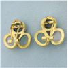 Image 2 : Unique Bezel Set Quartz Statement Earrings in 10k Yellow Gold