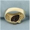Image 4 : Garnet and Diamond Ring in 14k Yellow Gold