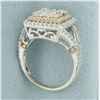 Image 3 : Diamond Halo Invisible Set Ring in 10k White Gold