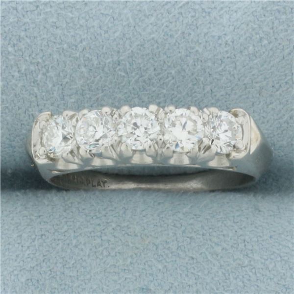 5 Stone Anniversary or Wedding Band Ring in Platinum