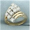 Image 2 : Zigzag Design Diamond Ring in 14k Yellow Gold