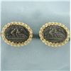 Image 1 : Guardian Angel Cufflinks in 14k Yellow Gold