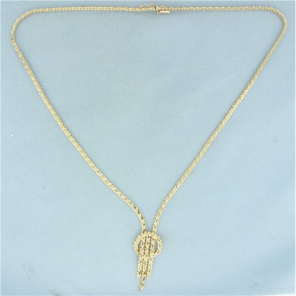 18 Inch Riccio Tassel Necklace in 14k Yellow Gold