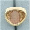 Image 4 : Mens Morganite Doublet Statement Ring in 10k Yellow Gold