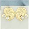 Image 1 : Pinwheel Design CZ Earrings in 18k Yellow Gold