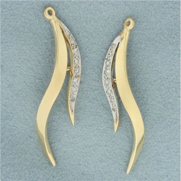 Diamond Drop Earring Enhancers in 14k Yellow Gold