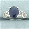 Image 1 : Sapphire Heart Design Ring in 14k White Gold