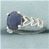 Image 2 : Sapphire Heart Design Ring in 14k White Gold