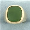 Image 1 : Mens Bezel Set Jade Ring in 10k Yellow Gold